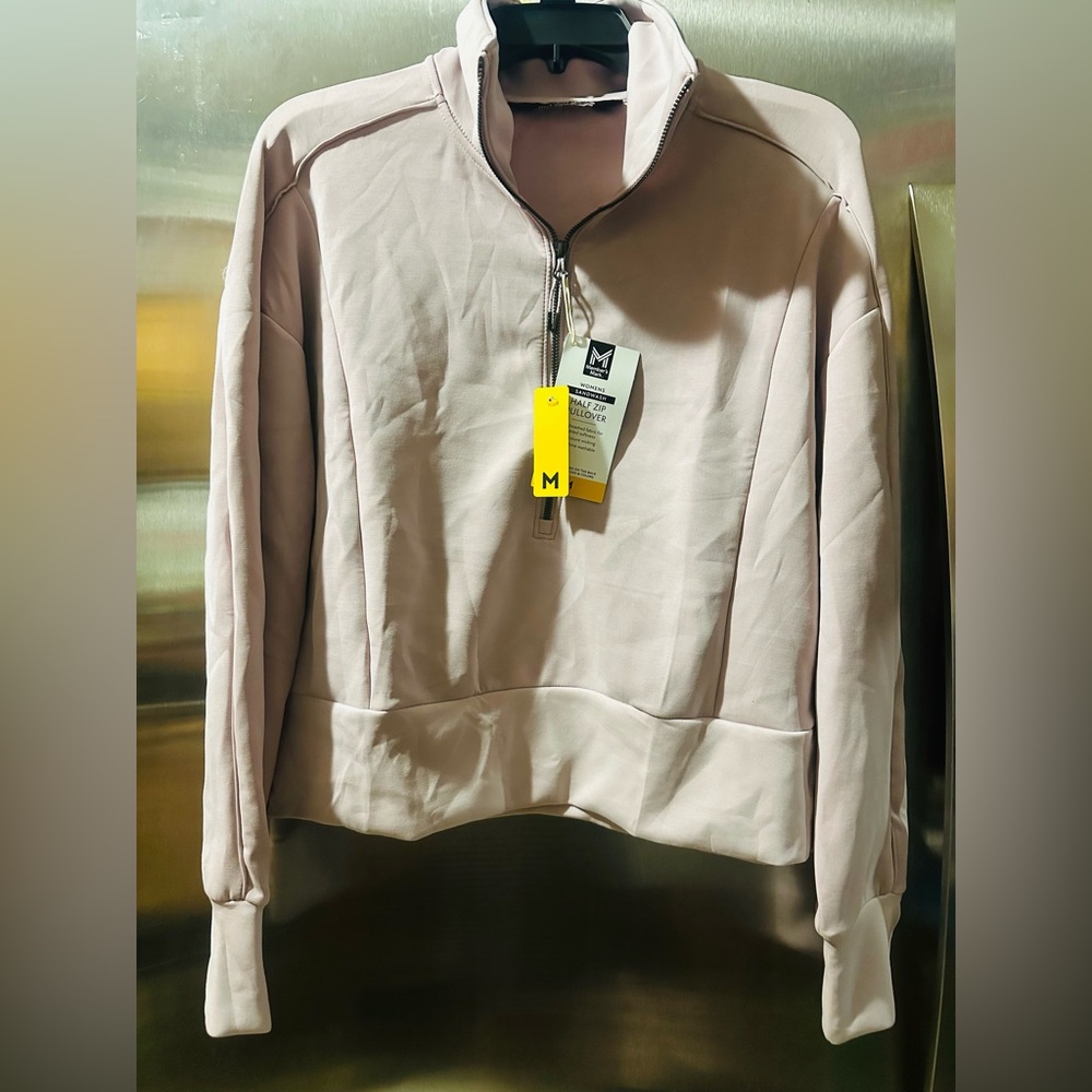 Women's Light Pink Half-Zip Pull Over or Sweatshirt